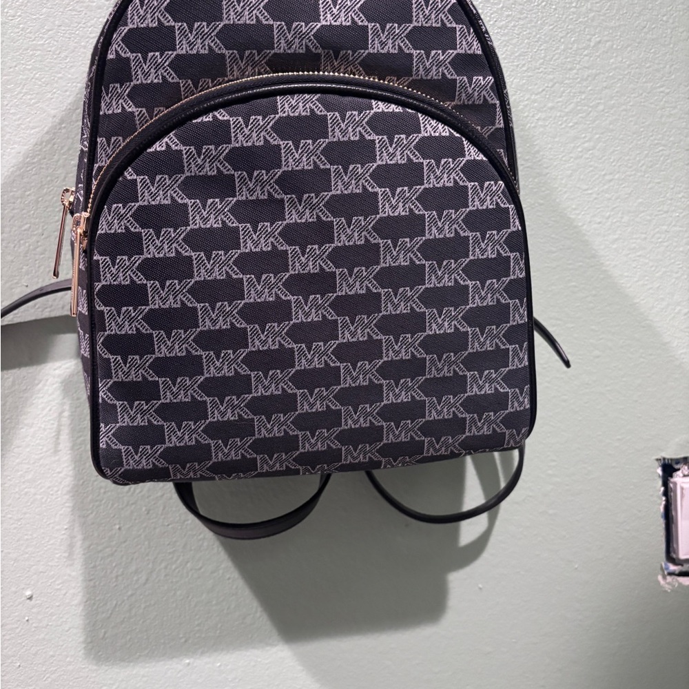 Michael Kors Monogram Black and Gray Backpack